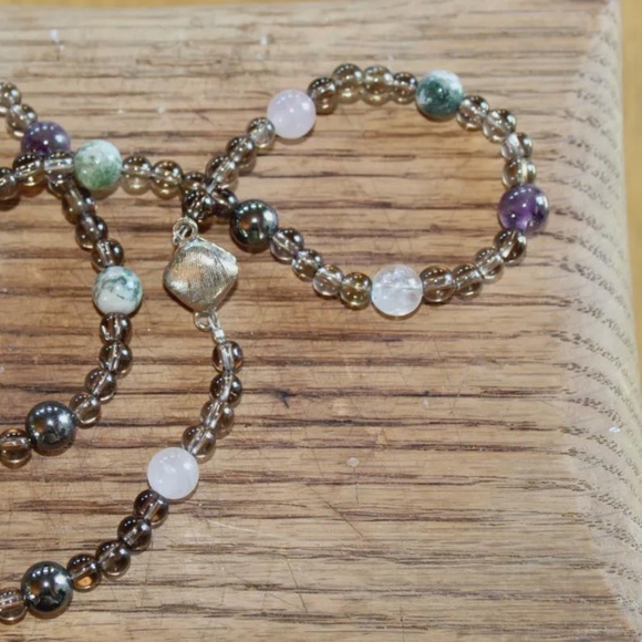 Hand-beaded Mixed Gemstone Necklace - Picture 3 of 5
